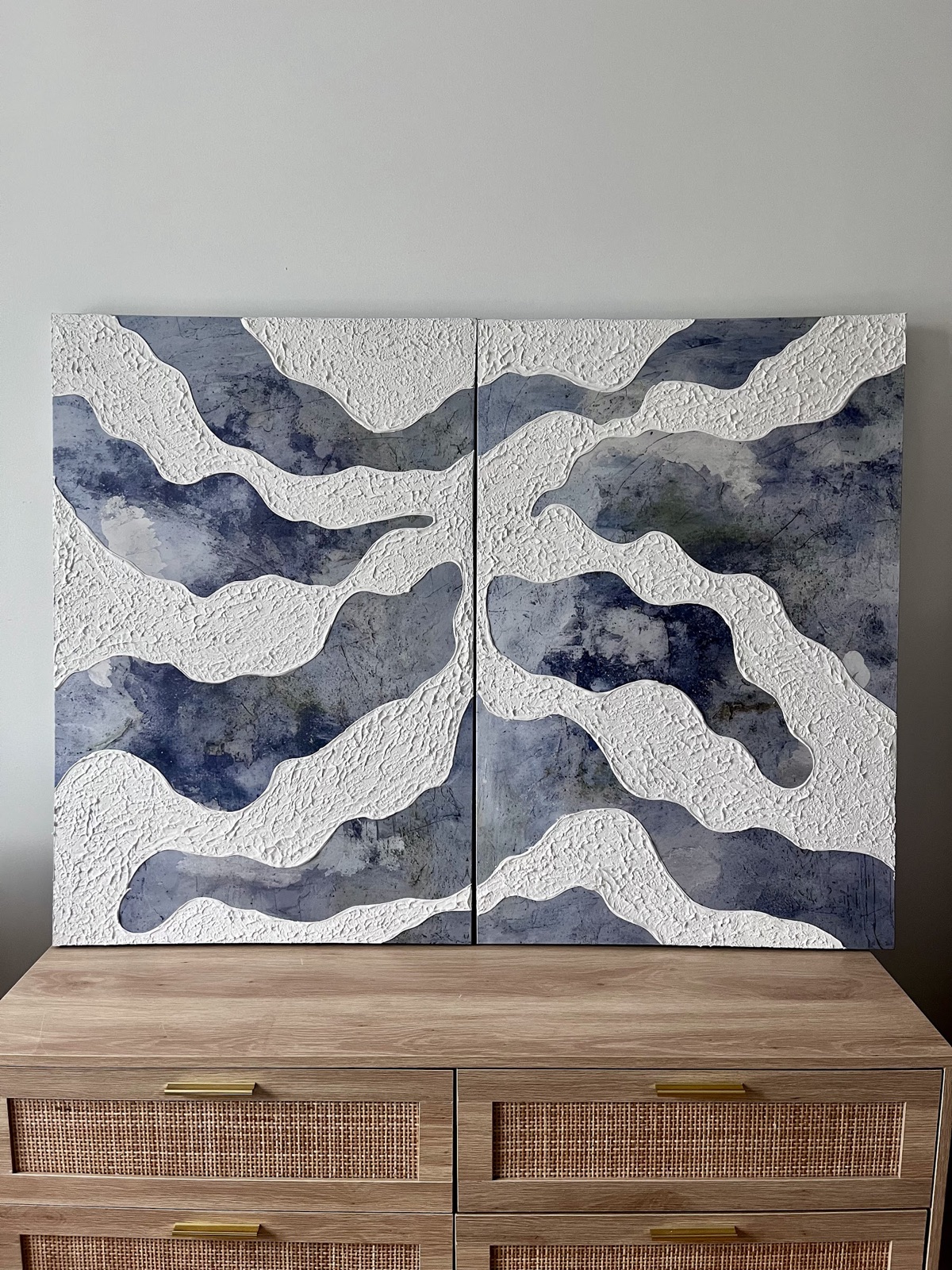Relief painting by Nate Stegemiller