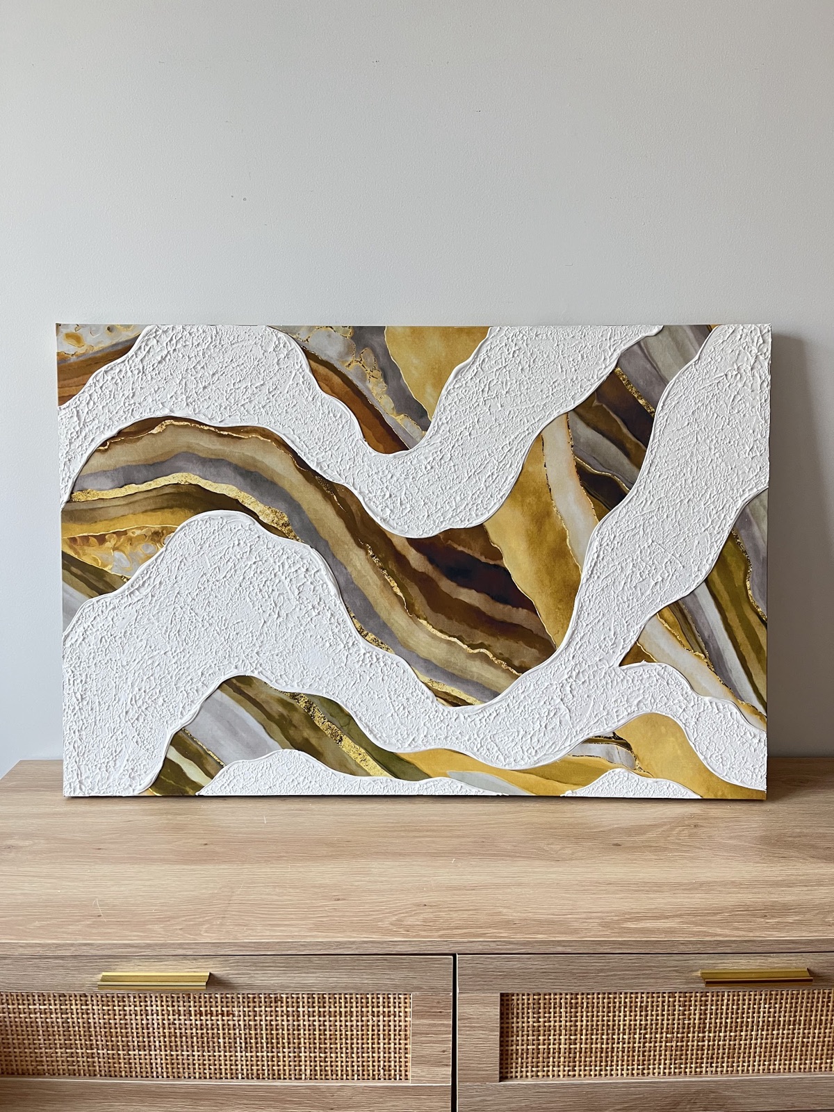 Relief painting by Nate Stegemiller