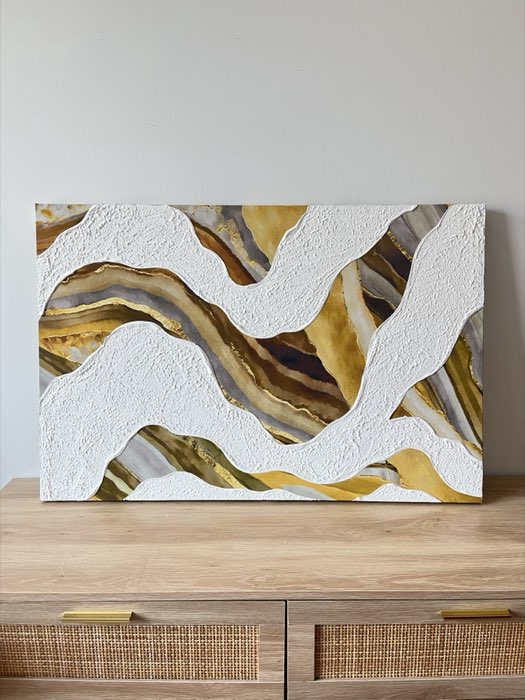Relief painting by Nate Stegemiller