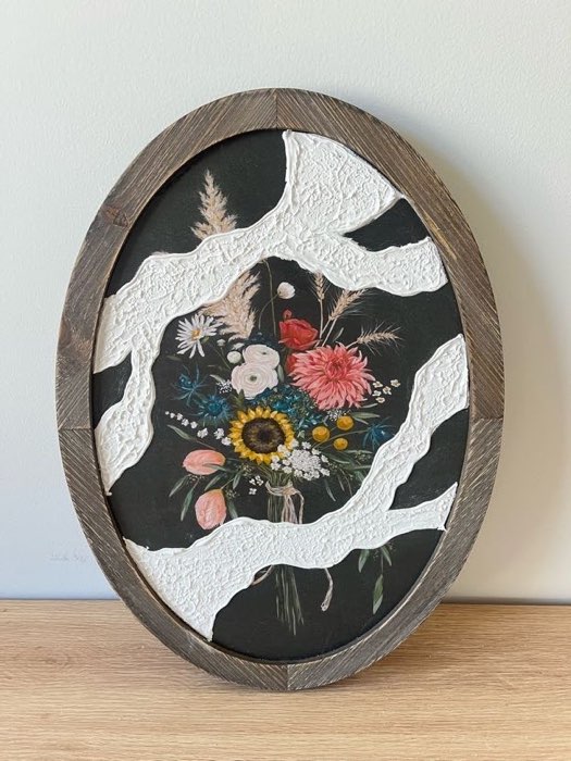 Relief painting by Nate Stegemiller