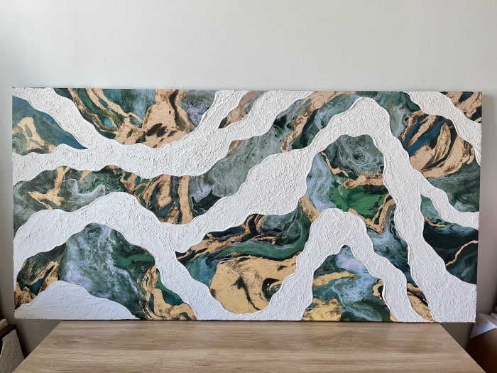 Relief painting by Nate Stegemiller