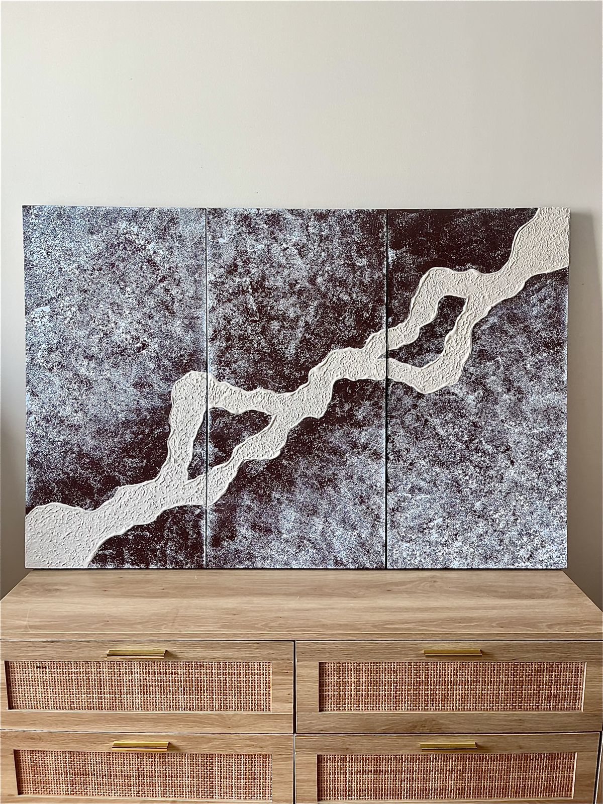 Relief painting by Nate Stegemiller